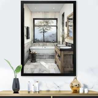 Designart "Bathroom Contemporary Zen I" Bathroom Framed Wall Decor ...